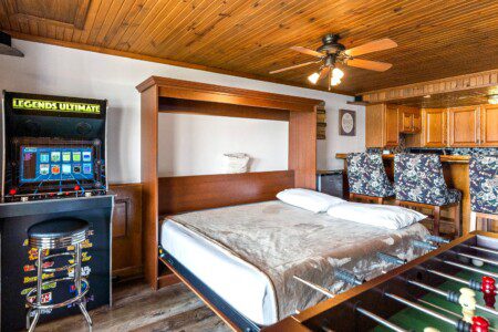 Lower Level Livign area Queen Murphy bed Just Beachy